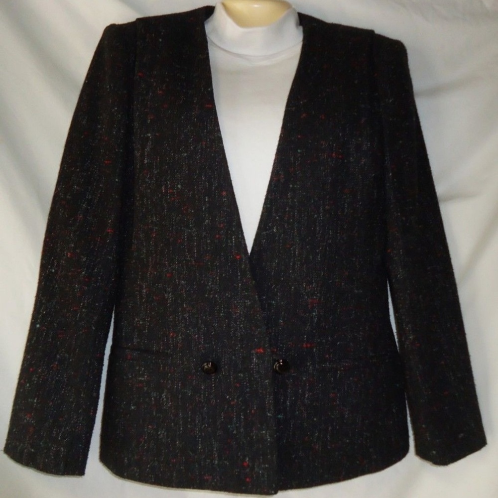 Women's E.H. Woods Black Wool Blazer Size 8